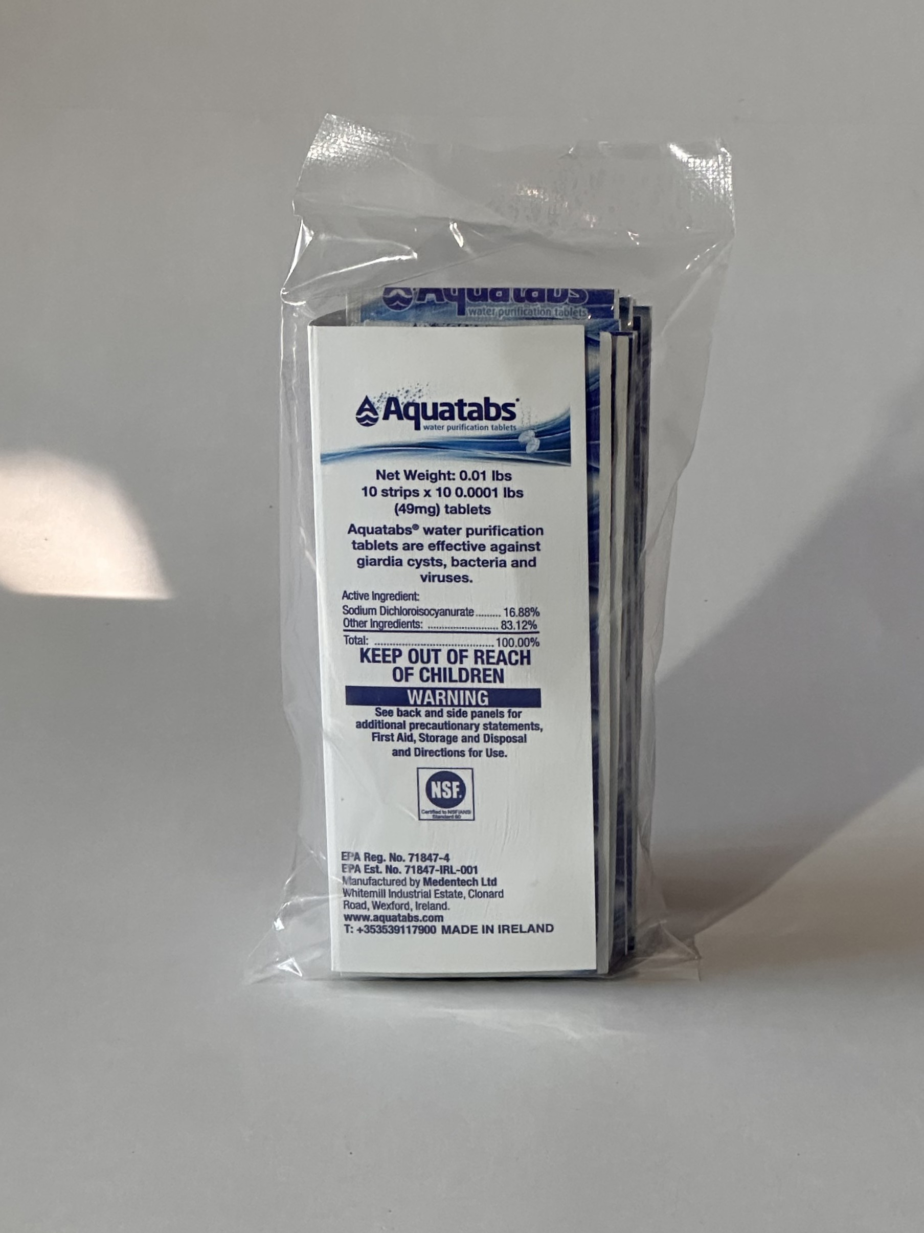 Water purification tablets