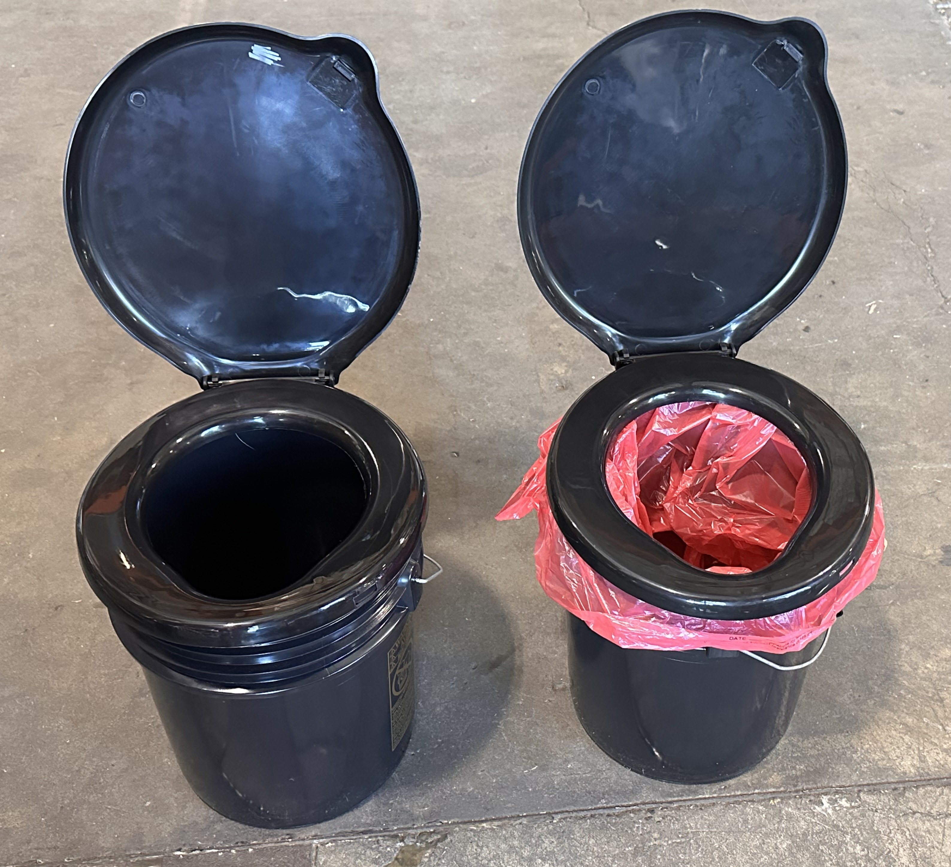 Two-bucket toilet system